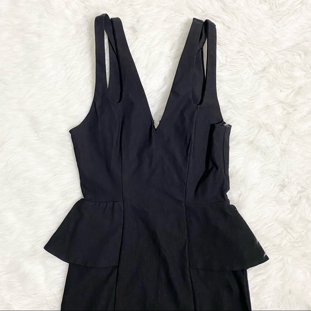 NASTY GAL Black Fitted Peplum Mini Dress - Picture 4 of 8